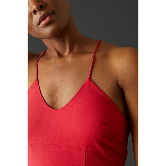 Anthropologie Jumpsuit Red NWT Hutch Flare Front-Slit Size 6 - Picture 10 of 12